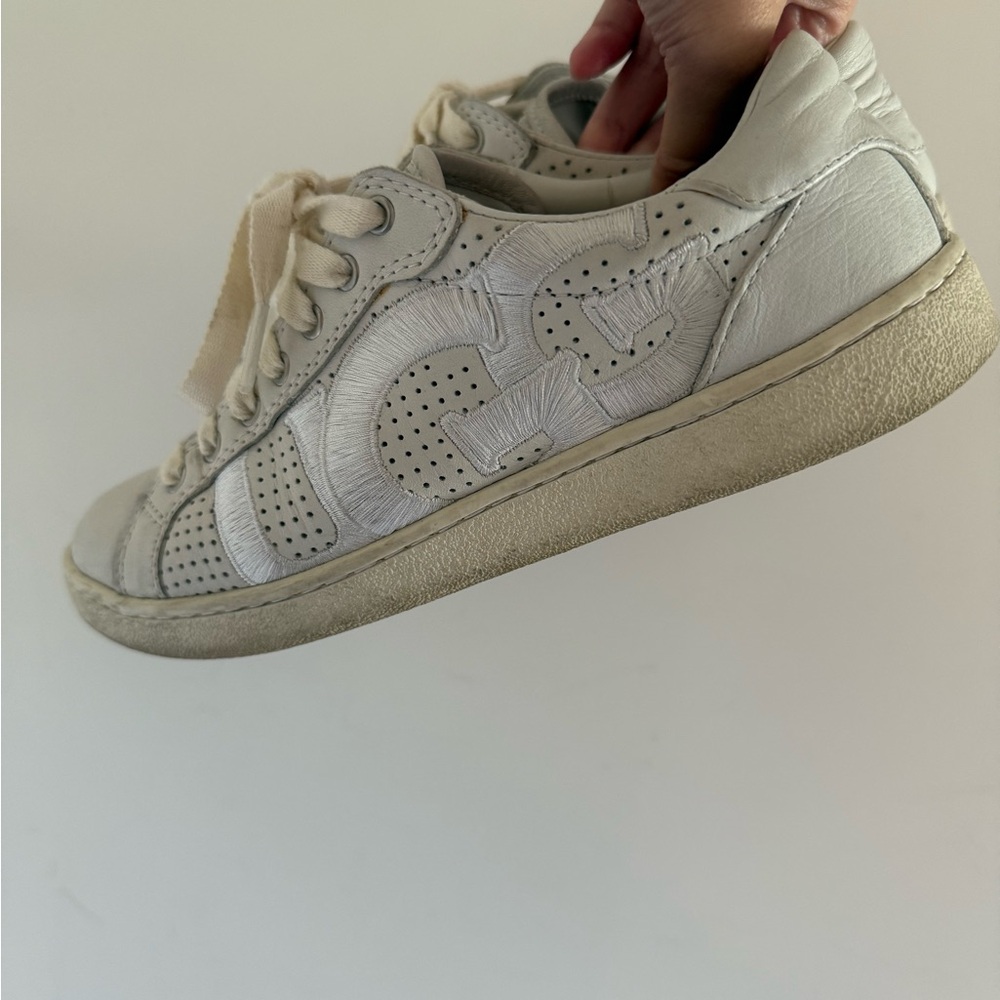 UGG Cream Leather Sneakers